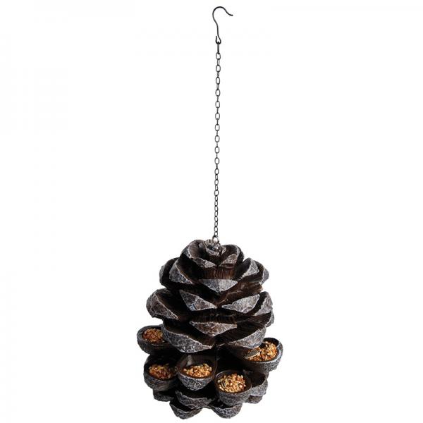 Voederdennenappel – Hangende Vogelvoederhouder Zilver | Esschert Design