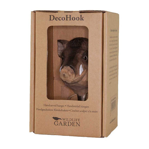 Kledinghaak Wild Zwijn – Decoratieve Houten Wandhaak | Wildlife Garden – foto 4