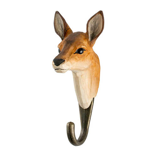 Kledinghaak Ree – Decoratieve Houten Wandhaak | Wildlife Garden
