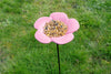 Vogelvoederschaal Malva op tuinsteker – roze, 72 cm