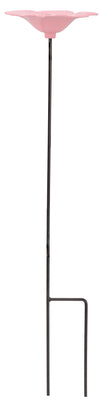 Vogelvoederschaal Malva op tuinsteker – roze, 72 cm