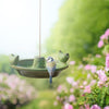 Rond keramiek hangend vogelbad