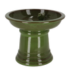 Vogelbad keramiek op voet groen S