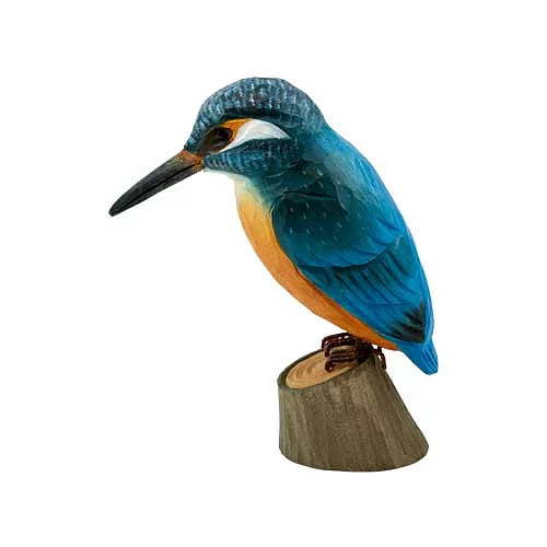 Vogelbeeldje IJsvogel – Handgesneden Houten Decoratievogel | DecoBird Wildlife Garden – foto 5
