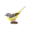 DecoBird Grote gele kwikstaart – handgesneden houten vogel (13,3 cm)
