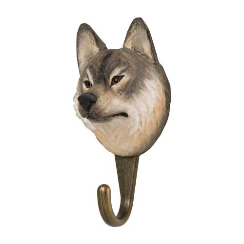 Kledinghaak Wolf – Decoratieve Houten Wandhaak | Wildlife Garden