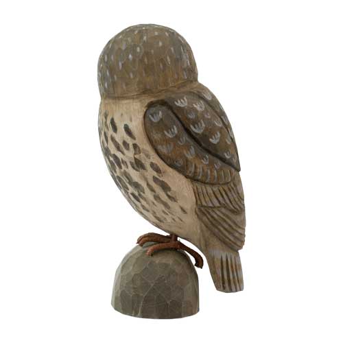 Vogelbeeldje Steenuil – Handgesneden Houten Decoratievogel | DecoBird Wildlife Garden
