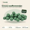 Close-up groene zaadbommetjes, Ø 1 cm