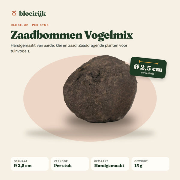 Close-up zaadbom vogelmix, Ø 2,5 cm