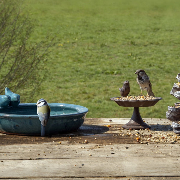 Vogelbad keramiek hangend rond