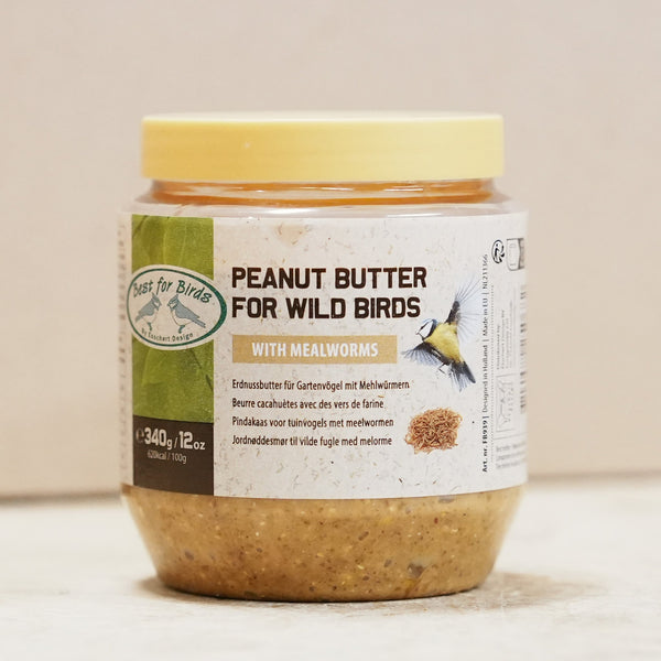 Vogelpindakaas met meelwormen