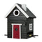 Multiholk Black Cottage vogelhuisje/voederhuisje